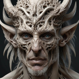 In the style of hyper-realistic mythical artistry, create an image based on: . Utilize elements of intricate textural detail and lifelike anatomical features.