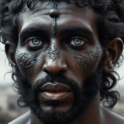 Para ellos tombé es un dios de Kabala, de profundos ojos hermosos y negros. No tiene boca, y camina sobre unas