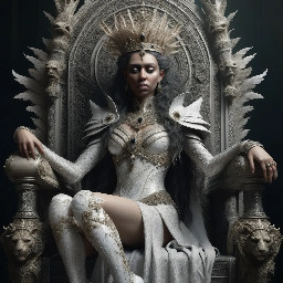 Queen sit on the throne