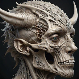 In the style of hyper-realistic mythical artistry, create an image based on: . Utilize elements of intricate textural detail and lifelike anatomical features.