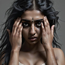 I was busy with my work, suddenly my eyes covered with hands .. Dheeraj was there.. I somewhat shocked to see her.. only in bra and panty.. hair dispersed.. strong determination on face..